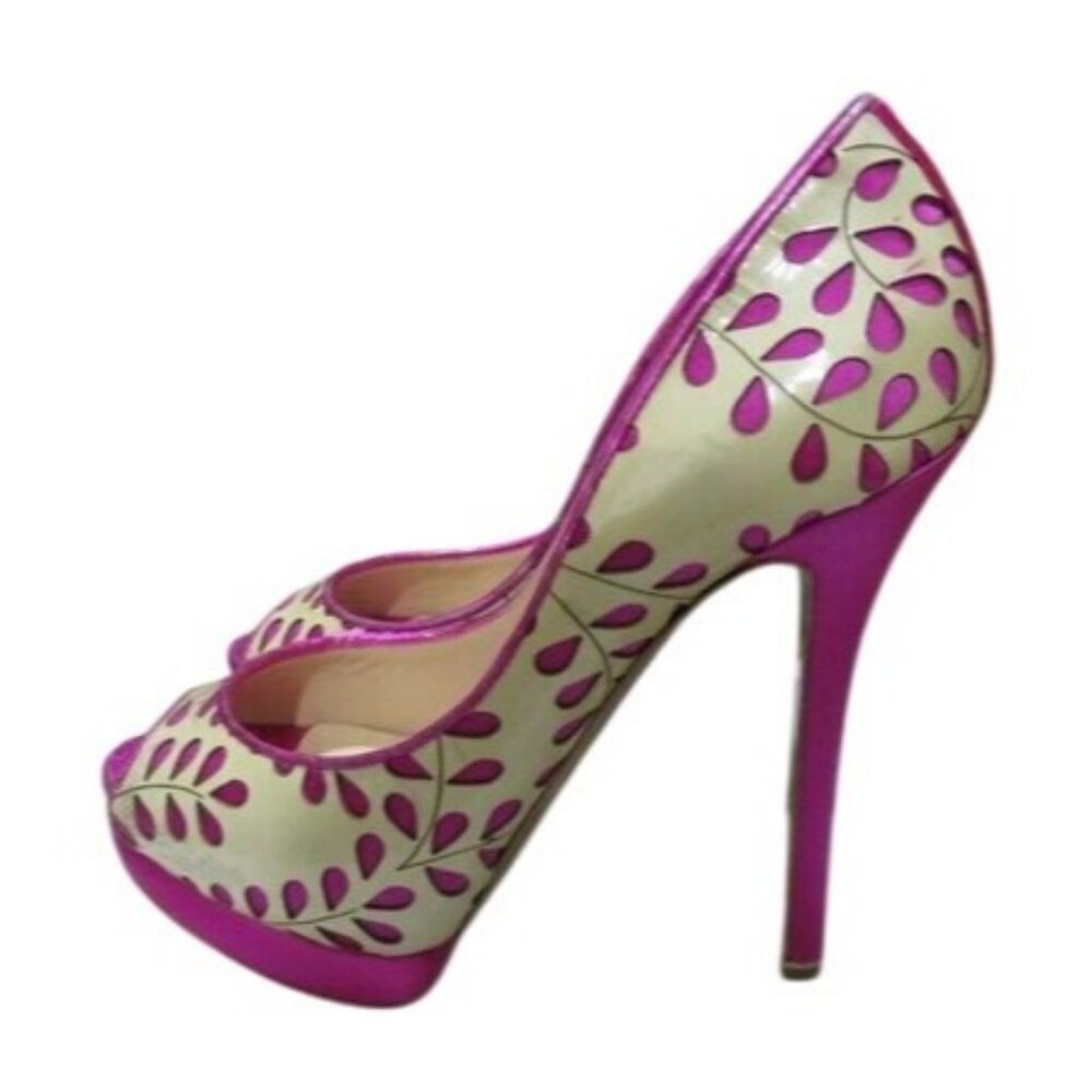 Nicholas Kirkwood Perforated Italian Leather platform stiletto heels 36.5 6.5